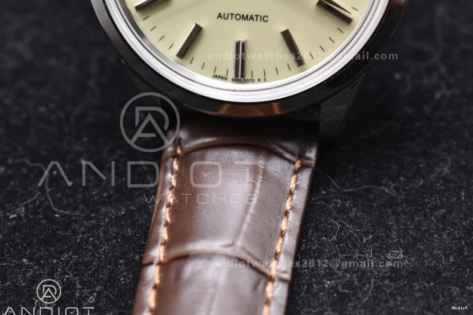 Grand Automatic SS Best 1:1 Seasonal NH Dial Brown GSF Edition Elegance Strap Cream on 890 Seiko Leather 0713